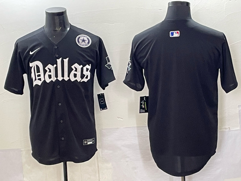 Men’s Dallas Cowboys black team blank baseball jersey