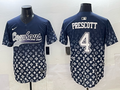 Men’s Dallas Cowboys #4 Prescott fashion navy baseball jersey