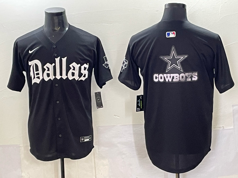 Men’s Dallas Cowboys black team blank baseball jersey