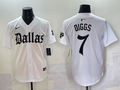 Men’s Dallas Cowboys #7 Diggs white baseball jersey