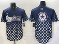 Men’s Dallas Cowboys team blank fashion navy baseball jersey