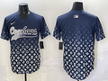 Men’s Dallas Cowboys team blank fashion navy baseball jersey