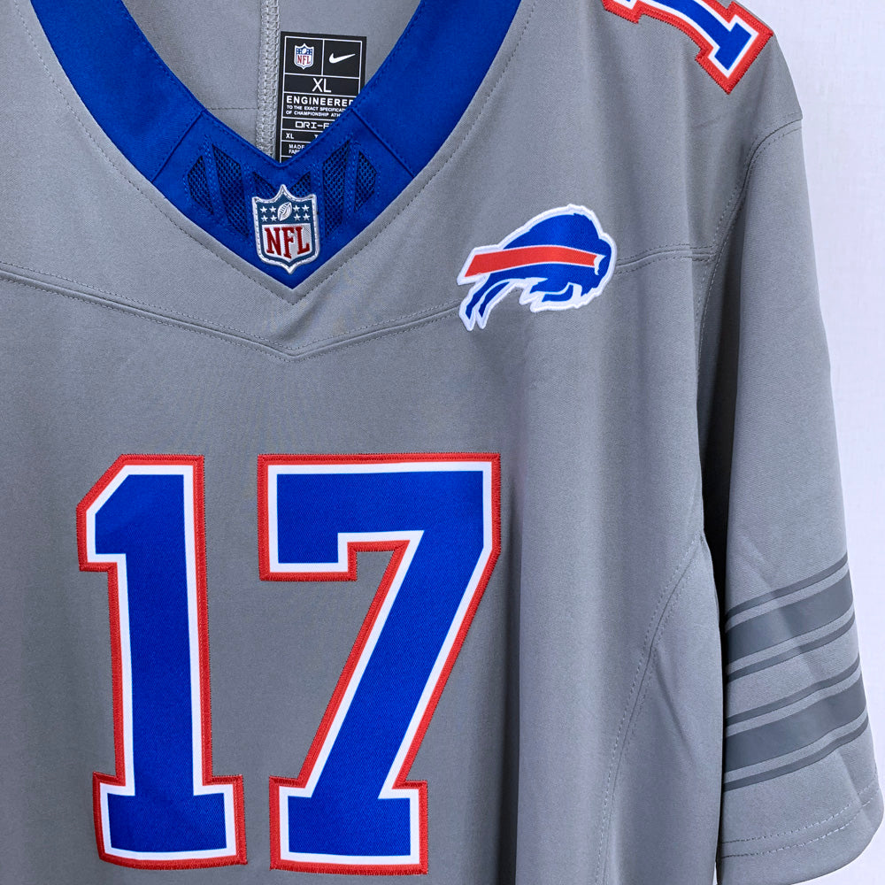 Mens Buffalo Bills #17 Josh Allen Nike Gray Nickel City Vapor F.U.S.E. Limited Jersey