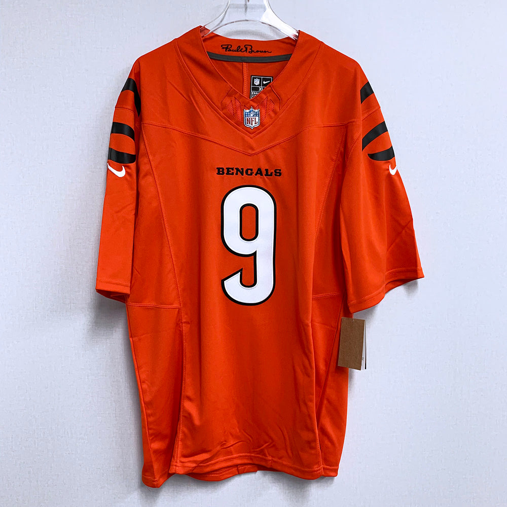 Men’s Cincinnati Bengals #9 Joe Burrow Nike Orange Alternate 2023 F.U.S.E. Vapor Limited Jersey