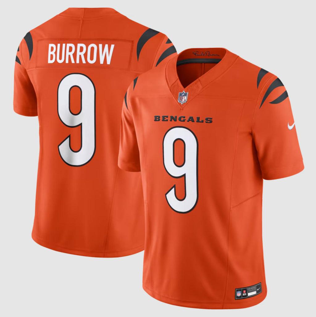 Men’s Cincinnati Bengals #9 Joe Burrow Nike Orange Alternate 2023 F.U.S.E. Vapor Limited Jersey
