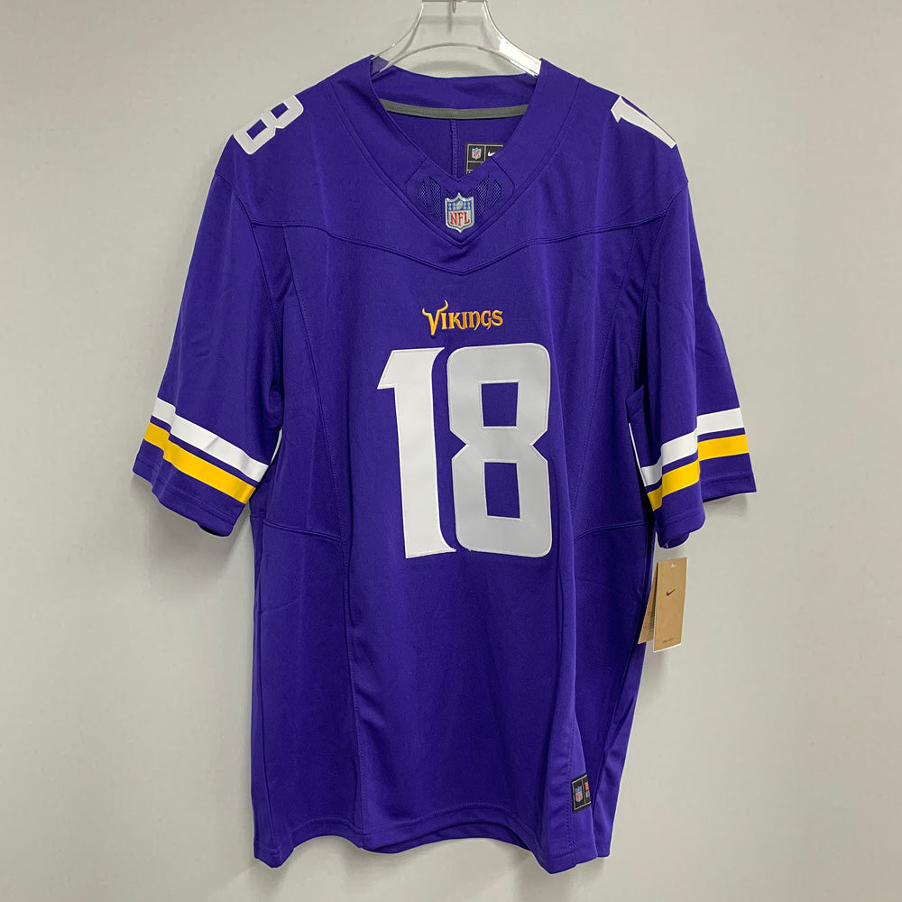 Men’s Minnesota Vikings #18 Justin Jefferson Nike Purple F.U.S.E. Vapor Limited Jersey