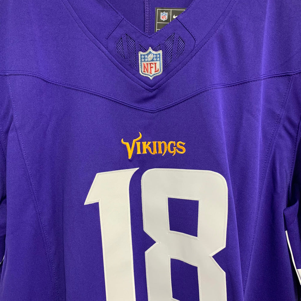 Men’s Minnesota Vikings #18 Justin Jefferson Nike Purple F.U.S.E. Vapor Limited Jersey