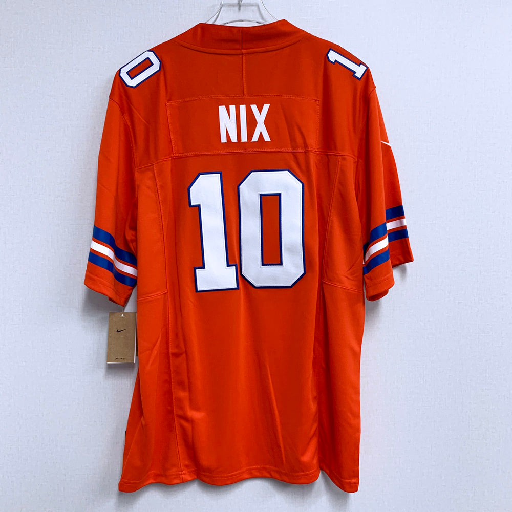Mens Denver Broncos #10 Bo Nix Nike Mile High Collection 1977 Throwback F.U.S.E. Limited Jersey – Orange