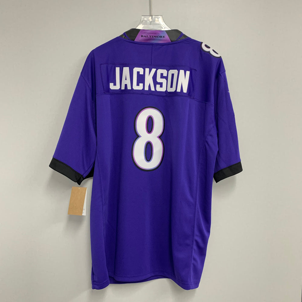 Men’s Baltimore Ravens #8 Lamar Jackson Nike Purple 2026 Next Flight Vapor F.U.S.E. Limited Jersey