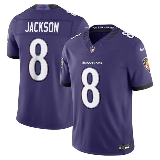 Men’s Baltimore Ravens #8 Lamar Jackson Nike Purple 2026 Next Flight Vapor F.U.S.E. Limited Jersey