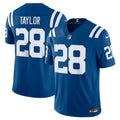 Men’s Indianapolis Colts #28 Jonathan Taylor Nike Royal Vapor F.U.S.E. Limited Jersey
