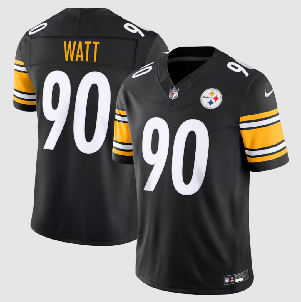 Men’s Pittsburgh Steelers #90 T. J. Watt Nike Black F.U.S.E. Vapor Limited Jersey