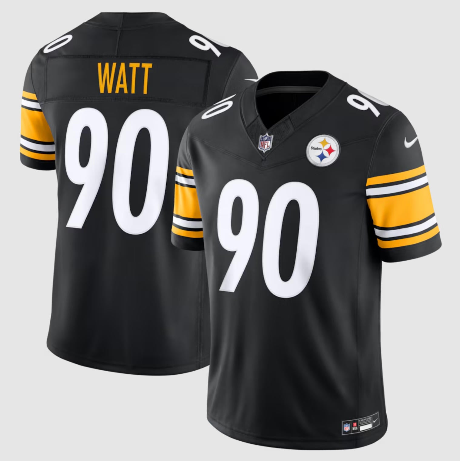 Men’s Pittsburgh Steelers #90 T. J. Watt Nike Black F.U.S.E. Vapor Limited Jersey