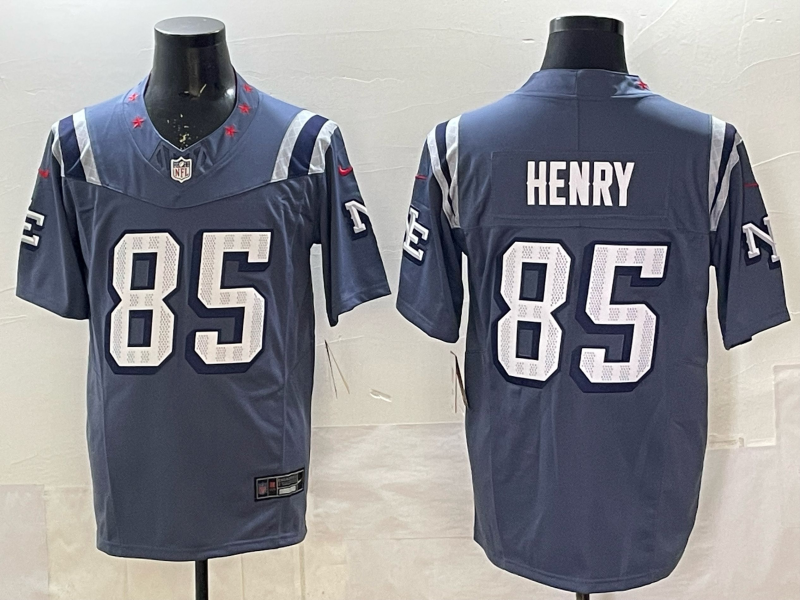 Men’s New England Patriots Hunter Henry #85 Storm Blue 2025 Rivalries Collection Limited Jersey