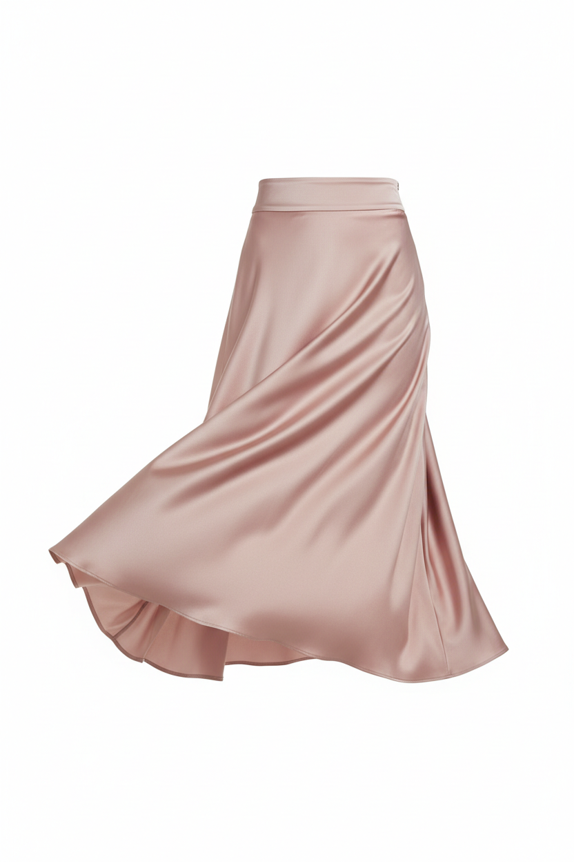 Sable Satin Midi Skirt