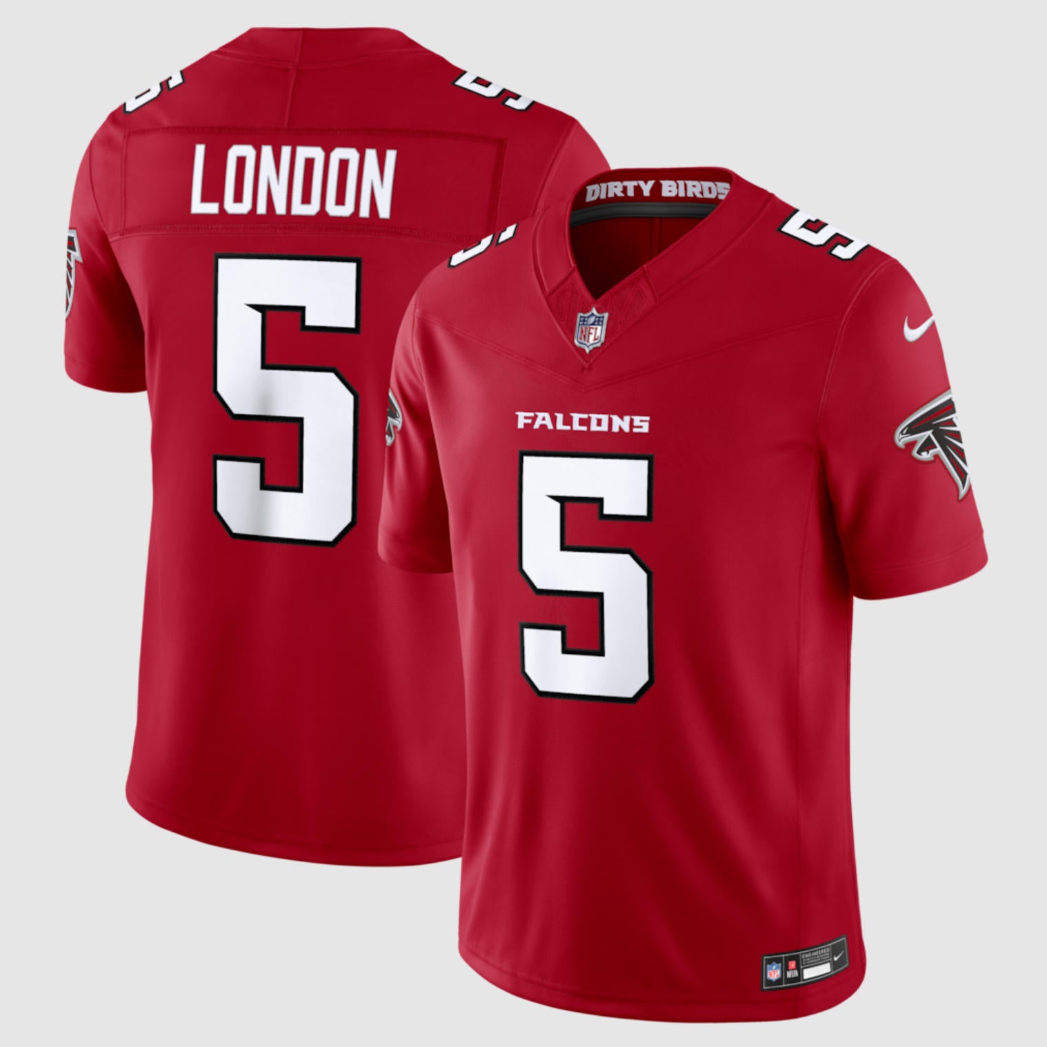 Men’s Atlanta Falcons #5 Drake London Nike 2026 Red Alternate Vapor F.U.S.E. Limited Jersey