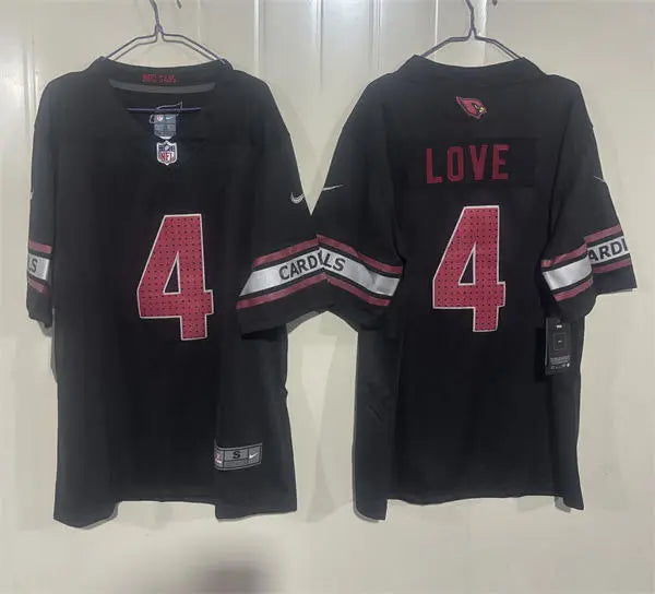 Mens Arizona Cardinals #4 Jeremiyah Love Nike Black Vapor F.U.S.E. Limited Jersey