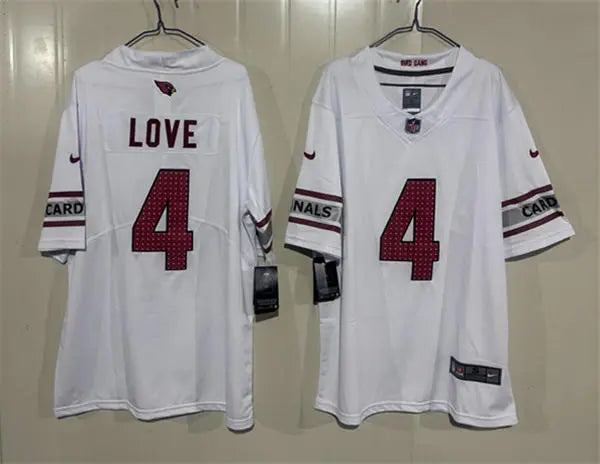Mens Arizona Cardinals #4 Jeremiyah Love  Nike White Vapor F.U.S.E. Limited Jersey
