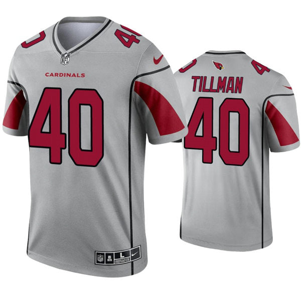 Men’s Arizona Cardinals Retired Player #40 Pat Tillman Nike Silver Inverted Legend Jersey