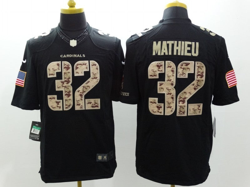Men’s Arizona Cardinals Tyrann Mathieu #32 Black Jersey