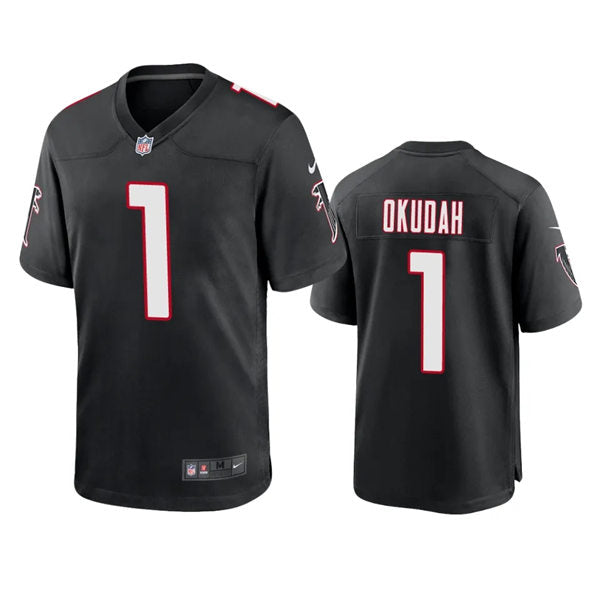 Men’s Atlanta Falcons #1 Jeff Okudah Nike Black Retro Jersey