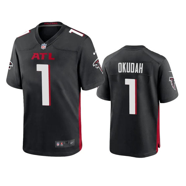 Men’s Atlanta Falcons #1 Jeff Okudah Nike Black Vapor Limited Jersey