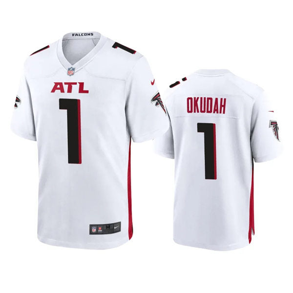 Men’s Atlanta Falcons #1 Jeff Okudah Nike White Vapor Limited Jersey