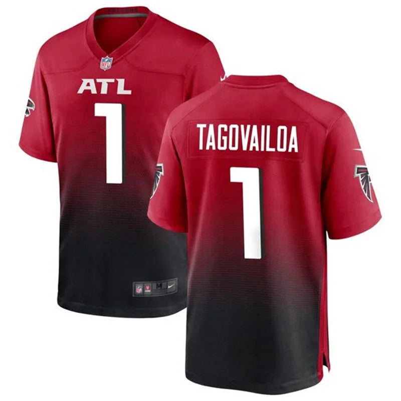Men’s Atlanta Falcons #1 Tua Tagovailoa Nike Red Alternate Vapor F.U.S.E. Limited Jersey
