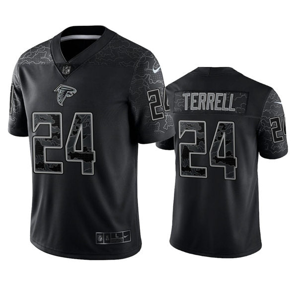 Men’s Atlanta Falcons #24 A.J. Terrell Black Rflctv Limited Jersey
