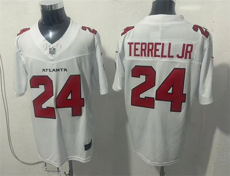 Men’s Atlanta Falcons #24 A.J. Terrell Jr Nike 2026 White Vapor F.U.S.E. Limited Jersey