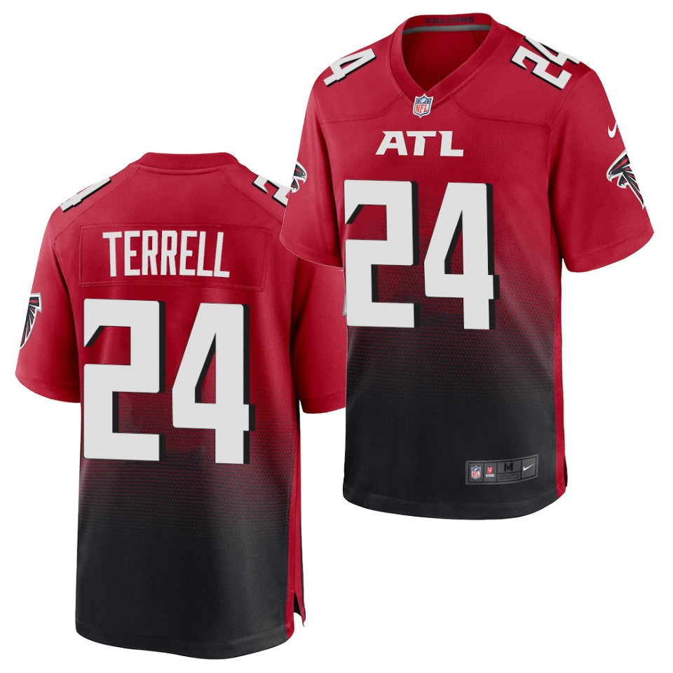 Men’s Atlanta Falcons #24 A.J. Terrell Nike Red 2nd Alternate Game Jersey