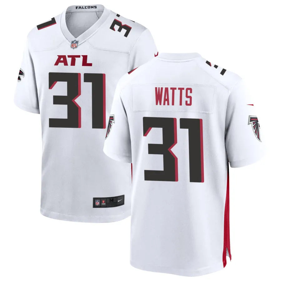Men’s Atlanta Falcons #31 Xavier Watts Nike White Vapor F.U.S.E. Limited Jersey