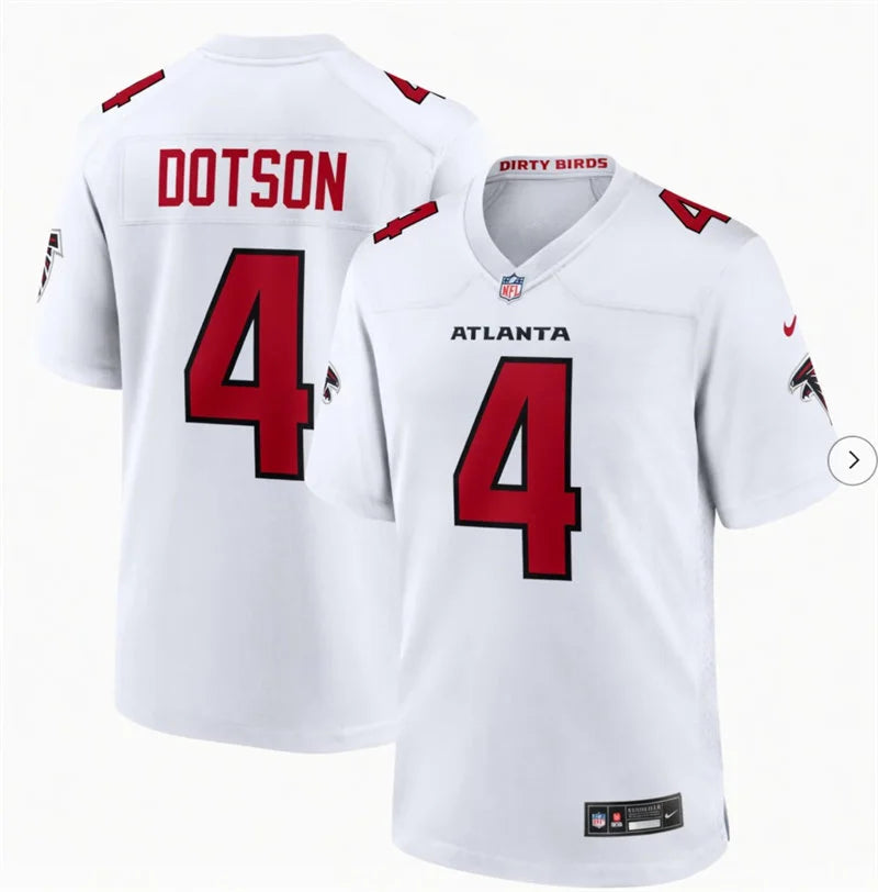 Men’s Atlanta Falcons #4 Jahan Dotson Nike 2026 White Vapor F.U.S.E. Limited Jersey