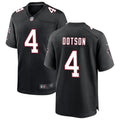 Men’s Atlanta Falcons #4 Jahan Dotson Nike Black Throwback Vapor F.U.S.E. Limited Jersey