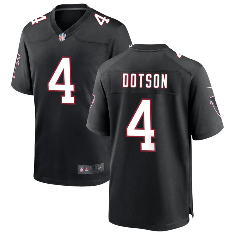 Men’s Atlanta Falcons #4 Jahan Dotson Nike Black Throwback Vapor F.U.S.E. Limited Jersey
