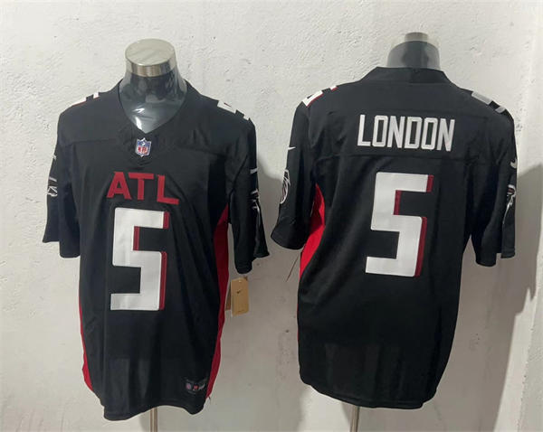 Men’s Atlanta Falcons #5 Drake London Nike Black Vapor Limited Jersey