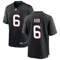 Men’s Atlanta Falcons #6 Younghoe Koo Nike Black Retro Jersey