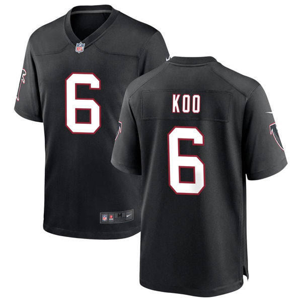 Men’s Atlanta Falcons #6 Younghoe Koo Nike Black Retro Jersey