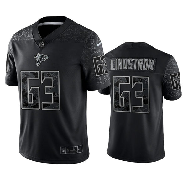 Men’s Atlanta Falcons #63 Chris Lindstrom Black Rflctv Limited Jersey