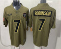 Men’s Atlanta Falcons #7 Bijan Robinson Nike 2025 Salute to Service Limited Jersey – Olive