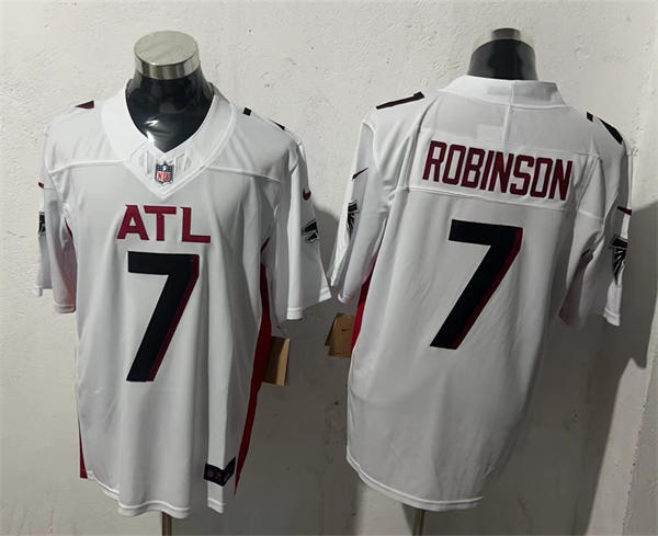 Men’s Atlanta Falcons #7 Bijan Robinson Nike White Vapor Limited Jersey
