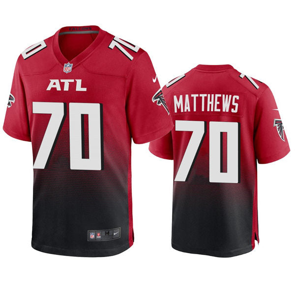 Men’s Atlanta Falcons #70 Jake Matthews Nike Red 2nd Alternate Vapor Limited Jersey