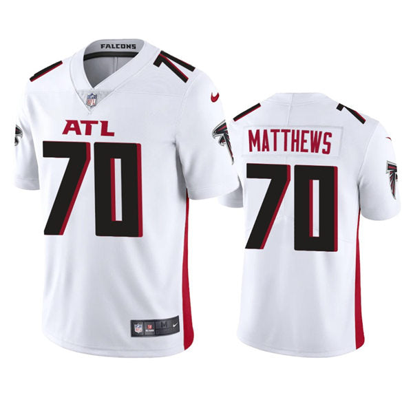 Men’s Atlanta Falcons #70 Jake Matthews Nike White Vapor Limited Jersey