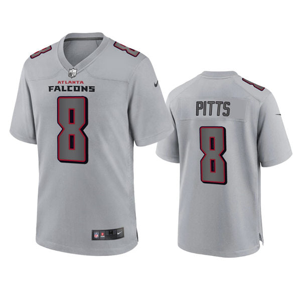 Men’s Atlanta Falcons #8 Kyle Pitts Nike Atmosphere Fashion Game Jersey – Gray
