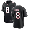 Men’s Atlanta Falcons #8 Kyle Pitts Nike Black Throwback Limited Jersey
