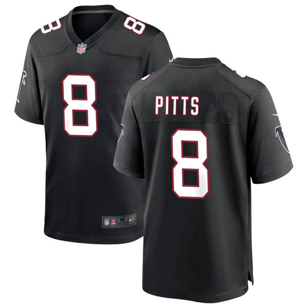 Men’s Atlanta Falcons #8 Kyle Pitts Nike Black Throwback Limited Jersey