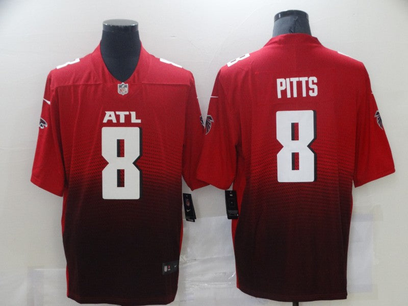 Men’s Atlanta Falcons #8 Kyle Pitts Nike Red 2nd Alternate Game Jersey