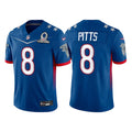 Men’s Atlanta Falcons #8 Kyle Pitts Royal 2022 NFC Pro Bowl Game Jersey