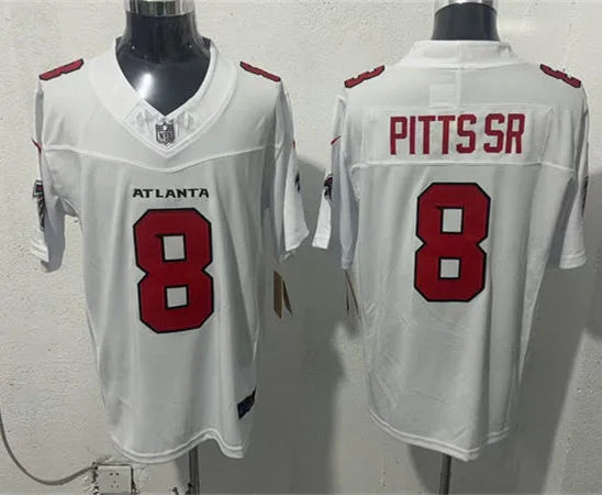 Men’s Atlanta Falcons #8 Kyle Pitts Sr Nike 2026 White Vapor F.U.S.E. Limited Jersey