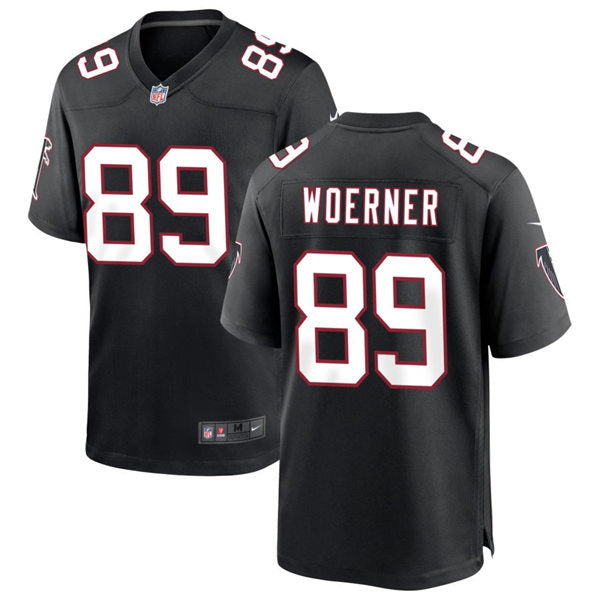 Men’s Atlanta Falcons #89 Charlie Woerner Nike Black Throwback Limited Jersey